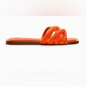 Zara Orange Sandals with Braided Straps
